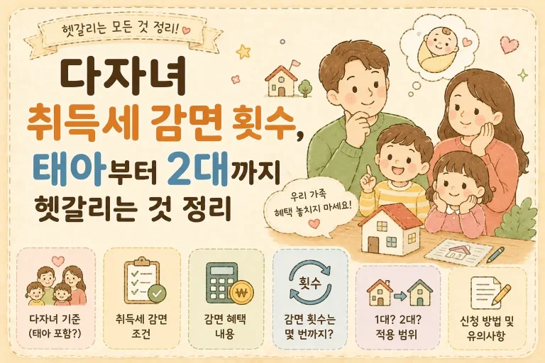 다자녀 취득세 감면 횟수